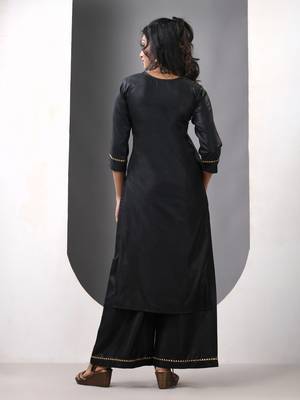 Black rayon suit set with gotta patti work 3