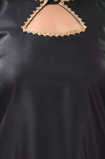 Black rayon suit set with gotta patti work