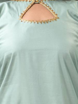 Mint green rayon suit set with gotta patti work 4