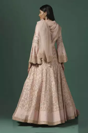 Peach georgette anarkali gown
