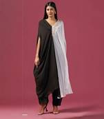 Black and white kaftan set with pants