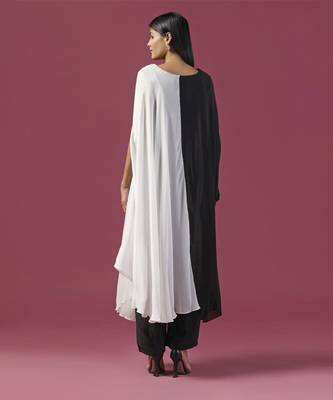 Black and white kaftan set with pants 2