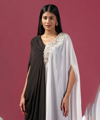 Black and white kaftan set with pants 3