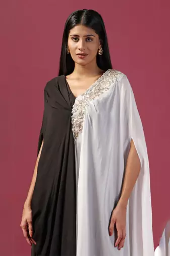 Black and white kaftan set with pants