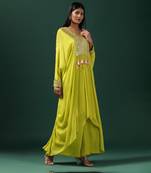 Green kaftan set with pants