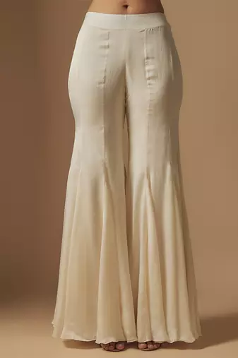 Tidal hand embroidered short kurti with sharara and hand embroidered dupattta