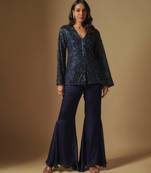 Hollis hand embroidered cape style short kurti with sharara