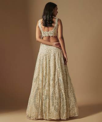 Ambler Full Embroidered lehenga paired with blouse and dupatta 4
