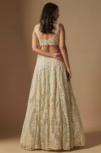 Ambler Full Embroidered lehenga paired with blouse and dupatta