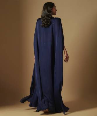 Ibex hand embroidered blouse paired with sharara and embroidered cape 2