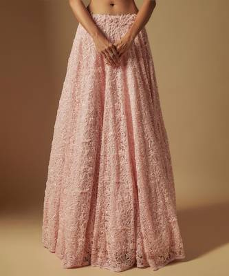 Eke Full Embroidered lehenga paired with blouse and dupatta 3