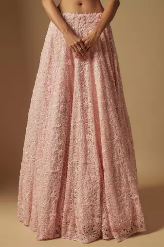 Eke Full Embroidered lehenga paired with blouse and dupatta
