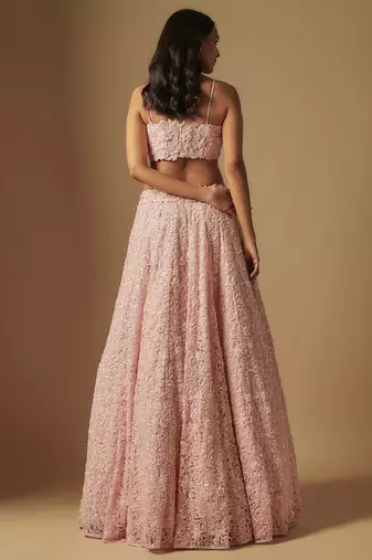 Eke Full Embroidered lehenga paired with blouse and dupatta