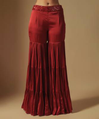 Pepper hand emb blouse and long cape paired with sharara 3