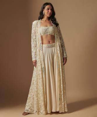 Evoke full embroidered paired w full embroidered and sharara 1