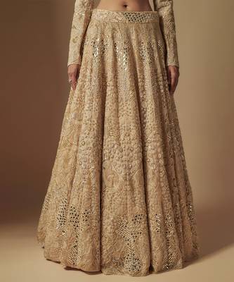 Bronx Full Embroidered lehenga paired with blouse and dupatta 3