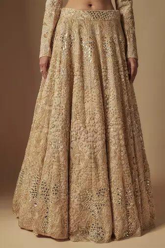 Bronx Full Embroidered lehenga paired with blouse and dupatta