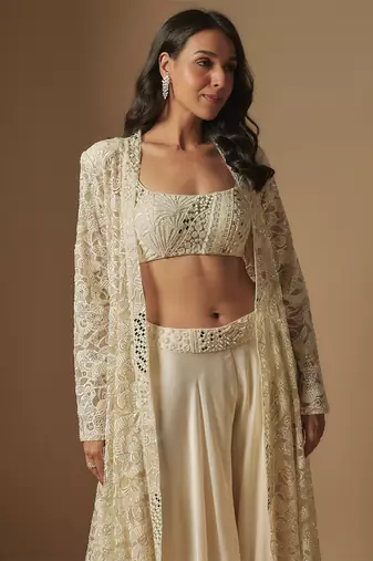 Evoke full embroidered paired w full embroidered and sharara
