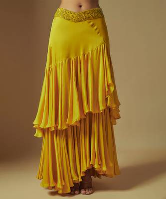 Umble hand emb blouse and jacket paired with drape skirt 3