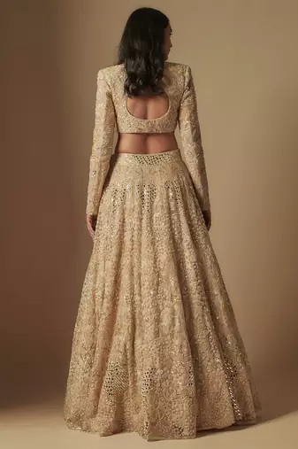 Bronx Full Embroidered lehenga paired with blouse and dupatta