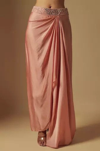 Dyon full embroidered jacket paired with blouse and drape