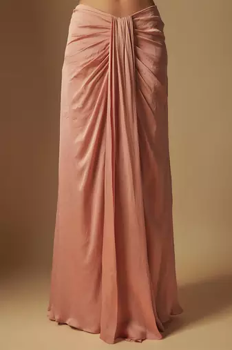 Scena hand embroidered blouse paired with cape and drape