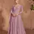 Pink embroidered chinon semi-anarkali salwar suit