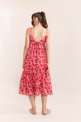 Aurora pink midi dress