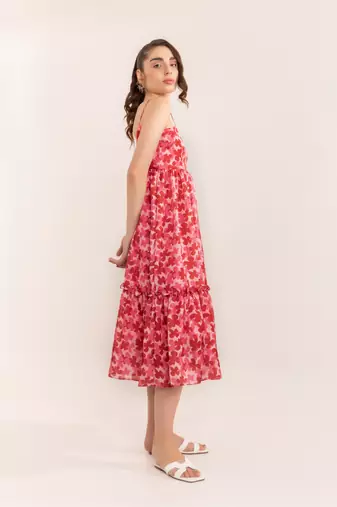Aurora pink midi dress