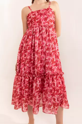 Aurora pink midi dress