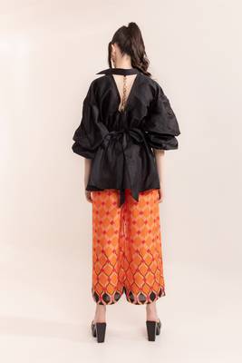 Black beauty shirt with orange dragon fire pants 2