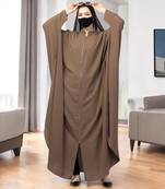 Stylish Zipper Front-Open Kaftan Abaya in Luxurious Firdaus Fabric with Matching Hijab