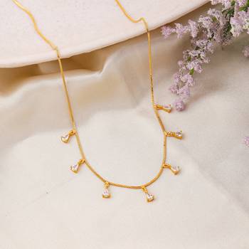delicate gold plated tringle shaped pendant  for women. 2