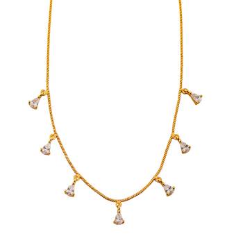delicate gold plated tringle shaped pendant  for women. 3