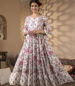 Women Trending Floral Printed Anarkali Kurta