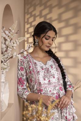 Women Trending Floral Printed Anarkali Kurta 5