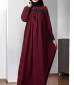 Beautiful Loose Fit Abaya Like Dress with Pearl Lace Work with Hijab