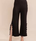 Blazing black side rhinestone slit trouser