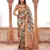 Rust silk blend saree with unstitched blouse piece