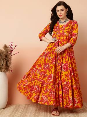Women Trending Floral Printed Anarkali Kurta 1