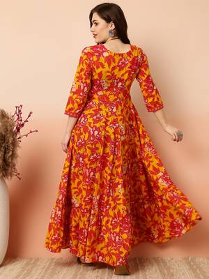 Women Trending Floral Printed Anarkali Kurta 2