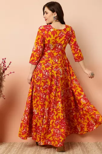 Women Trending Floral Printed Anarkali Kurta