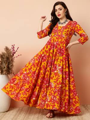 Women Trending Floral Printed Anarkali Kurta 3