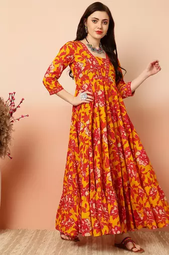 Women Trending Floral Printed Anarkali Kurta
