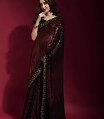 Varni fabrics women red  georgette  saree comes with matching blouse