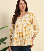 Women Floral Printed Short Kurta