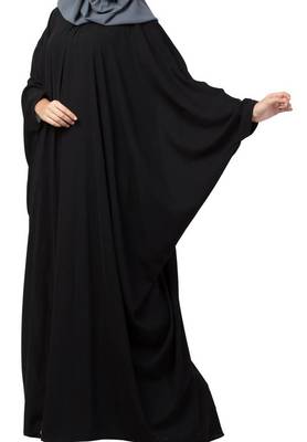Simple yet elegant islamic kaftan abaya with pleats on neck made in kashibo matte fabric 2
