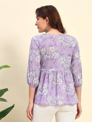 Women Floral Printed Short Kurta 3