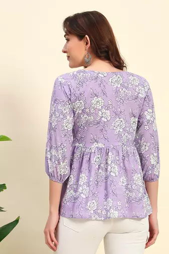 Women Floral Printed Short Kurta