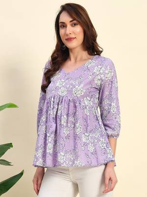 Women Floral Printed Short Kurta 5